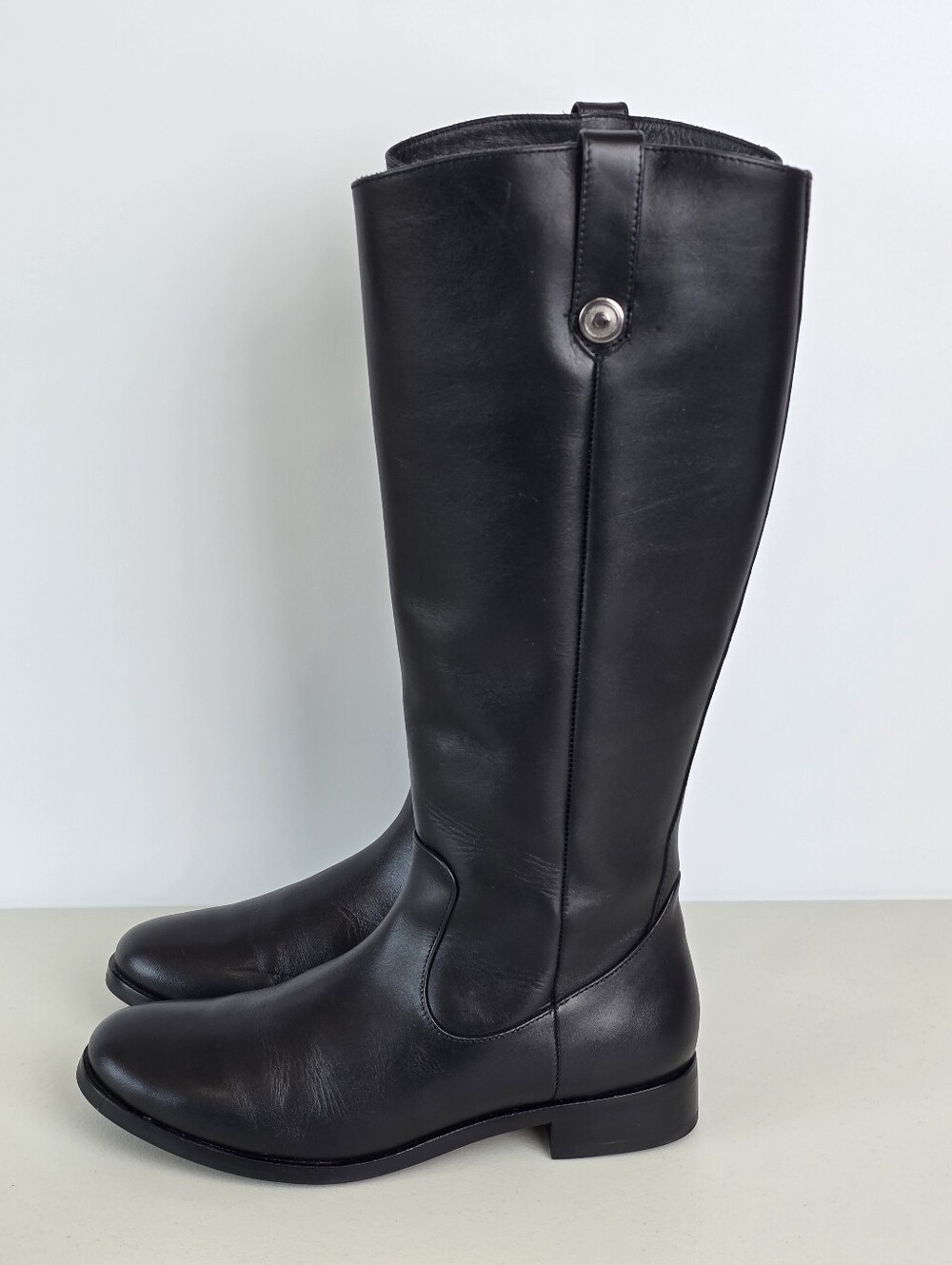 Thursday Boot Company Crown Zip-Up Black Leather Knee High Riding Boots Size 9 - Picture 7 of 15